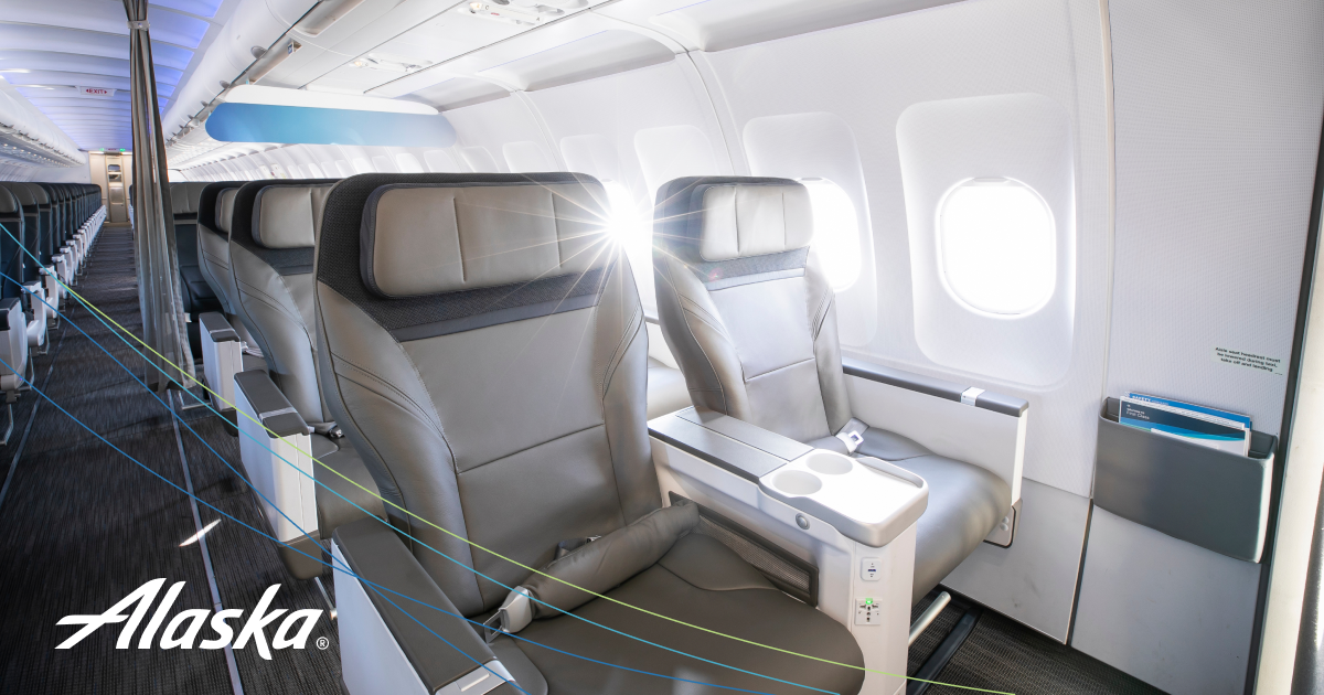 First Class seating Alaska Airlines
